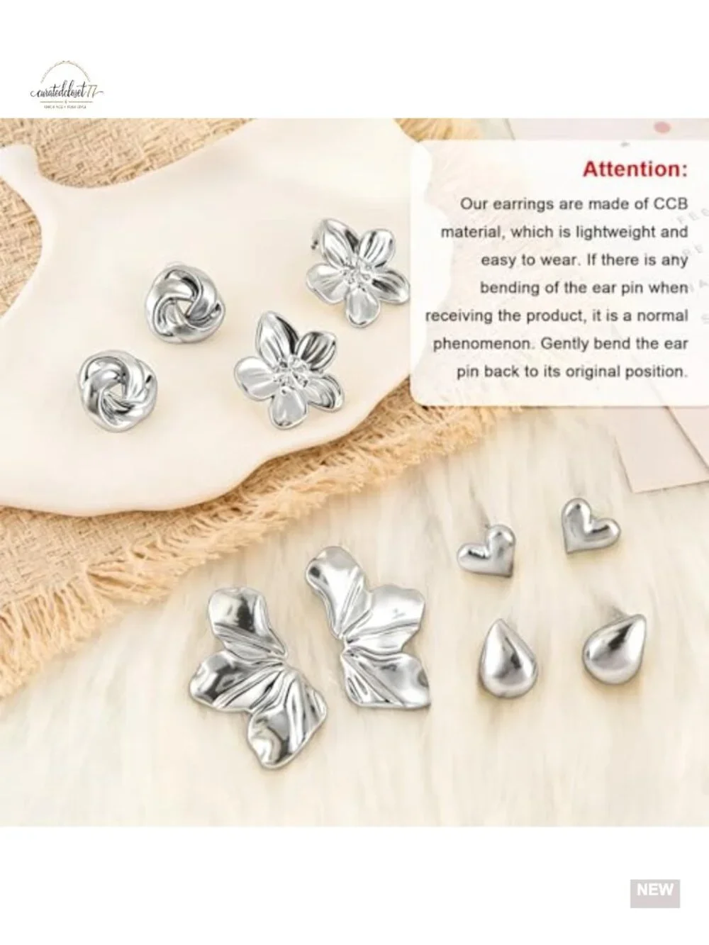 Chunky Gold Earrings Set for Women, Hypoallergenic Lightweight Earring Pack,